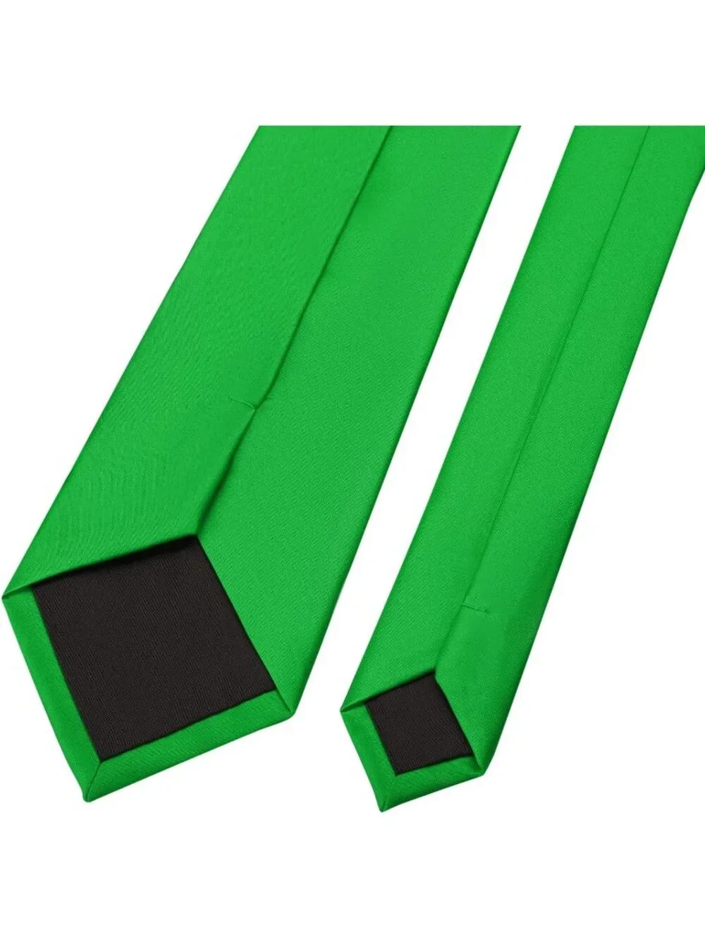 Men's Green Solid Microfiber Plain Formal Silk Necktie For Business Dress Tie